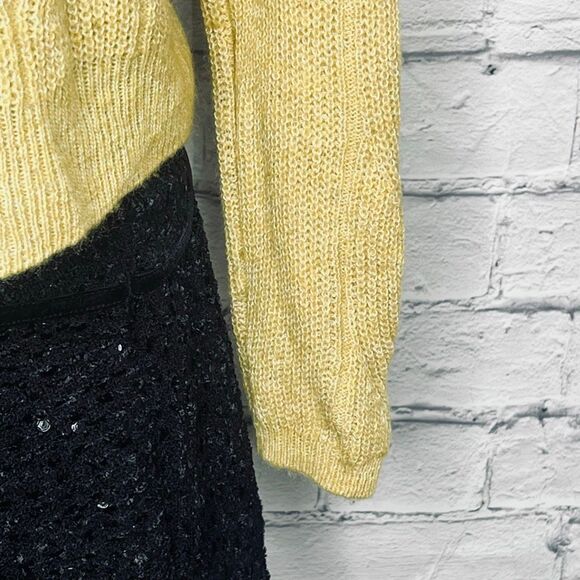 Anthropologie Womens Yellow Keely Cable Knit Wool Blend Pullover Sweater Size XS - Picture 5 of 10